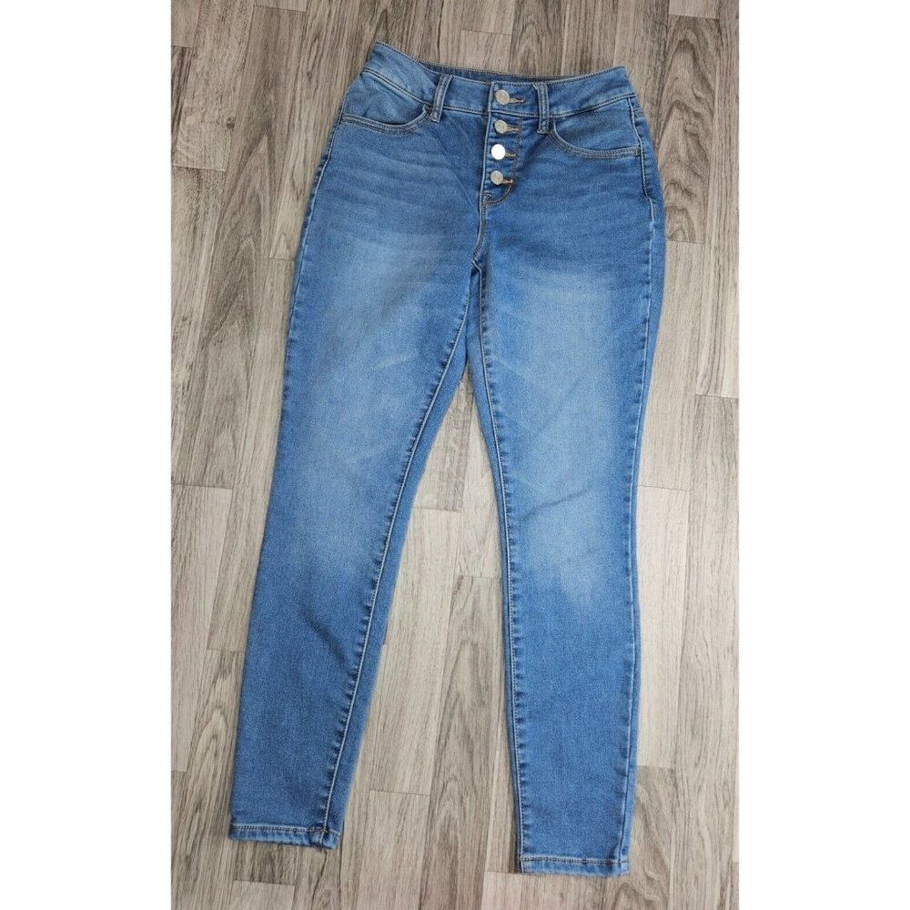 (3/$35) Maurices Size XS Short High Rise Stretch Skinny Button Fly Blue Jeans
